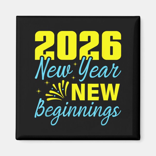 Aimant Cheers To 2026 Happy New Year Party New Beginning  (Devant)
