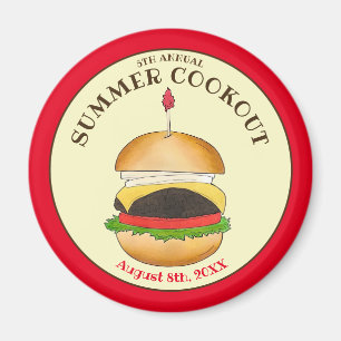 Aimant Cheeseburger Hamburger Burger Pique-nique Barbecue