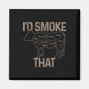 Aimant Chef Boucher Cuisinier BBQ Je Fumerais Cette Vache