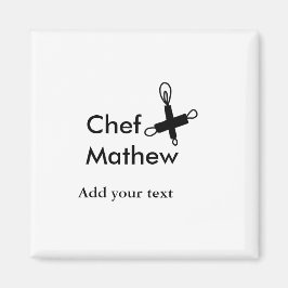 Aimant Chef cuisinier ajouter nom texte hommes cuisine bo