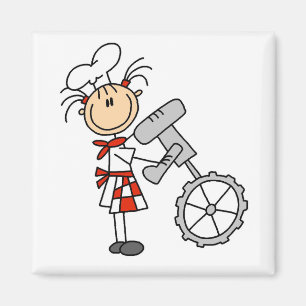 Aimant Chef femme avec maillots et cadeaux mélangeurs