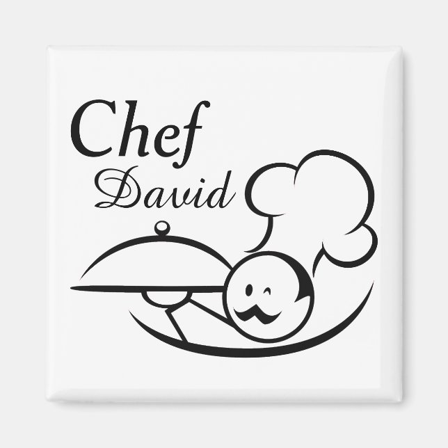 Aimant Chef illustré personnalisé (Devant)