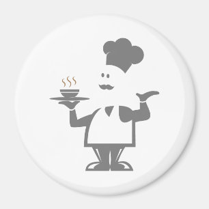 Aimant Chef tenant un bol de soupe