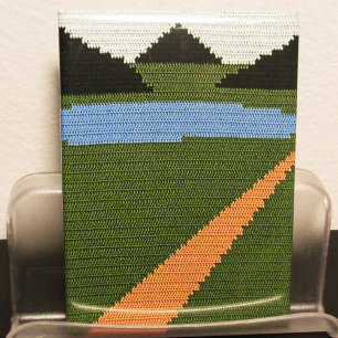 Aimant Chemin Dirt Grass Lake Hills Crochet artistique Im