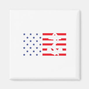 Aimant Chemise à l'ancre du drapeau américain Patriotique
