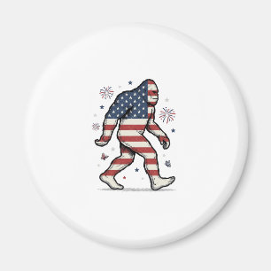Aimant Chemise à motif de gravure vintage Bigfoot patriot