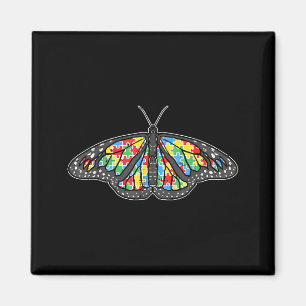 Aimant Chemise à puzzle Papillon monarque Sensibilisation