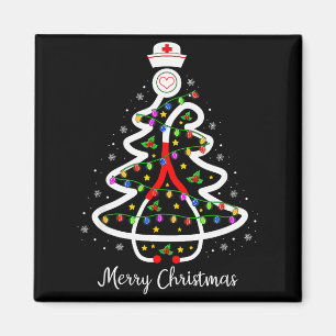 Aimant Chemise d'arbre de Noël infirmière Stéthoscope Soi