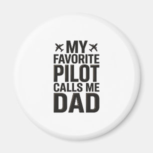 Aimant Chemise d'avion vintage Mon pilote préféré m'appel