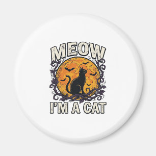 Aimant Chemise de chat Halloween Miaou Je suis un chat Vi