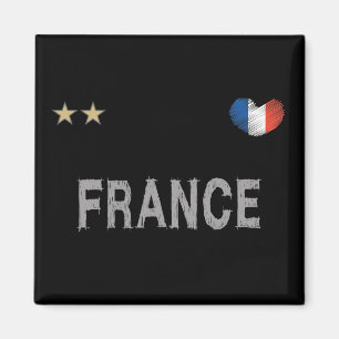 Aimant Chemise de fan de football de France Cœur