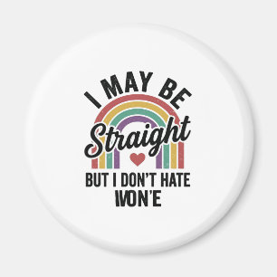 Aimant Chemise de fierté arc-en-ciel Straight But Kind vi