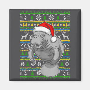 Aimant Chemise de manatee de Noël mignonne, Sweat-shirt d