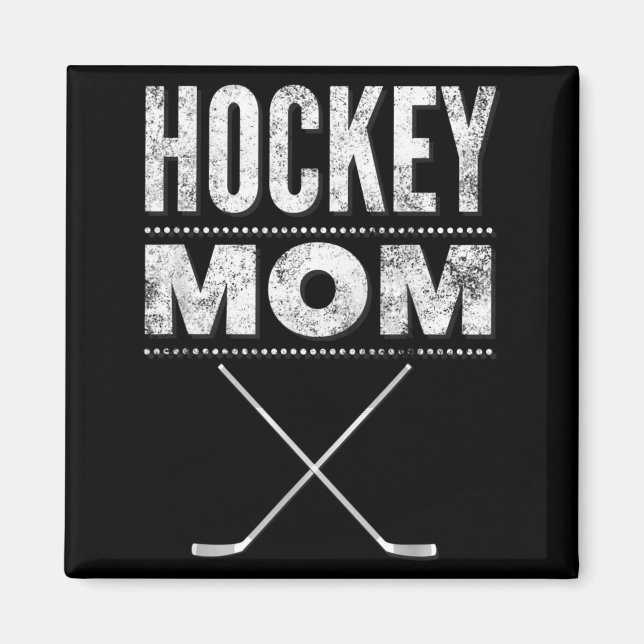 Aimant Chemise de mère de hockey pour la fête des mères (Devant)