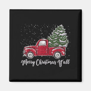 Aimant Chemise de Noël Camion Rouge - Joyeux Noël à tous