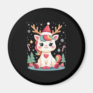 Aimant Chemise de Noël Mignonne Filles Femmes Xmas Licorn