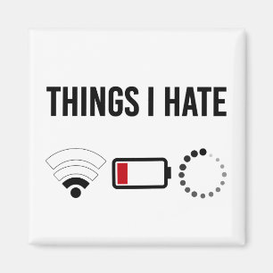 Aimant Chemise de programmeur Choses que je déteste Icône