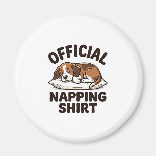 Aimant Chemise de repos officielle Chien endormi Design v