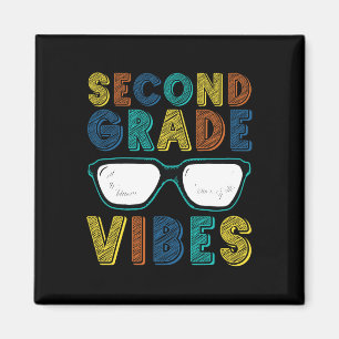 Aimant Chemise Deuxième Année Vibes Enseignant Enfants Pr