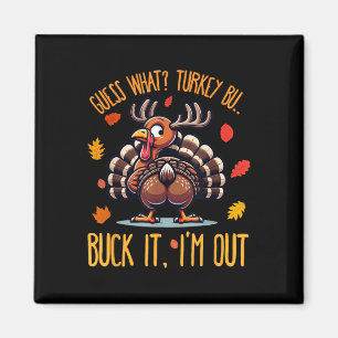 Aimant Chemise drôle de Thanksgiving Devinez quel derrièr