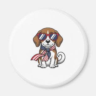 Aimant Chemise lunettes de soleil chien Beagle patriotiqu