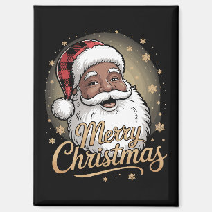 Aimant Chemises de Noël afro-américaines Père Noël 