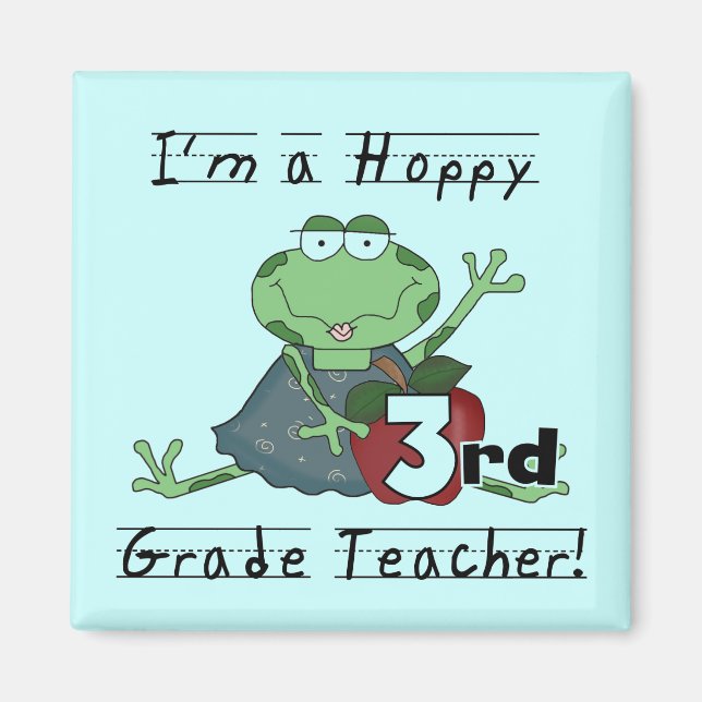 Aimant Chemises et cadeaux pour enseignants de 3e année H (Devant)