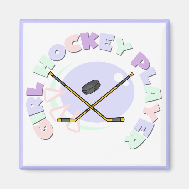 Aimant Chemises et cadeaux pour joueuses de hockey fémini (Devant)