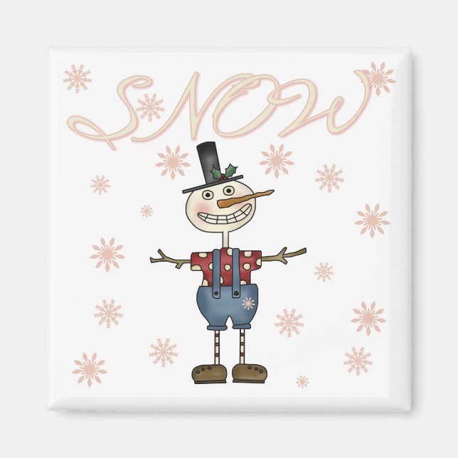 Aimant Chemises et cadeaux Prim Snowman (Devant)