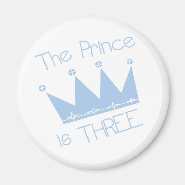 Aimant Chemises et cadeaux Prince Crown 3e anniversaire (Devant)