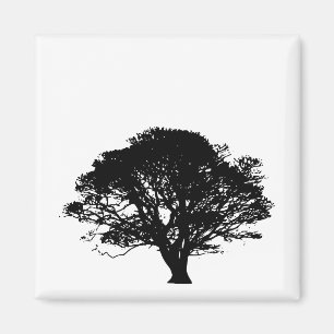 Aimant Chêne noir gothique Silhouette Art Dessin