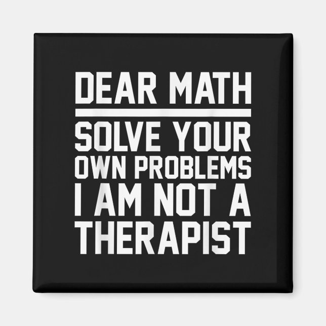 Aimant Cher Math Humour Design résoudre des problèmes pas (Devant)