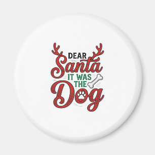 Aimant Cher Père Noël C'était Le Chien Noël Chemise Desig