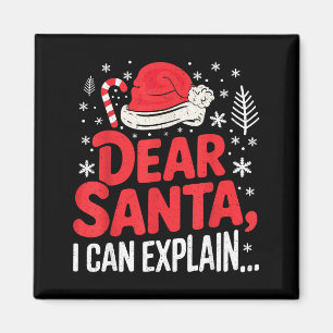 Aimant Cher Père Noël je peux expliquer Funny Christian 