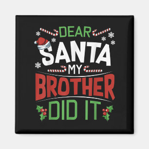 Aimant Cher Père Noël Mon Frère L'a Fait Drôle Joyeux Noë