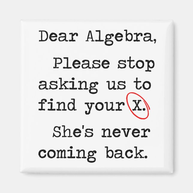 Aimant Chère Algebra S'Il Vous Plaît Arrêtez De Nous Dema (Devant)