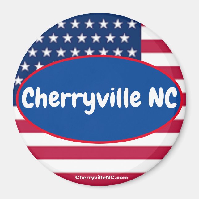 Aimant Cherryville NC Patriotique (Devant)