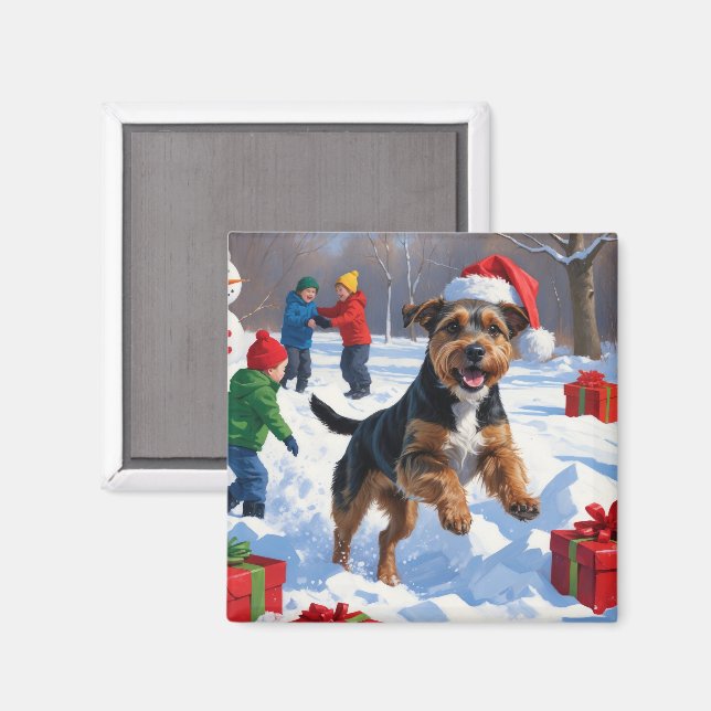 Aimant Chesapeake Bay Retriever Neige avec Casquette de N (Recto/Verso)