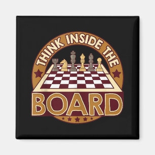 Aimant ChessBoard Citation Joueur d'échecs Penser Jeu Boa