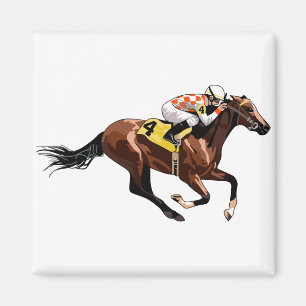 Aimant Cheval de course et jockey