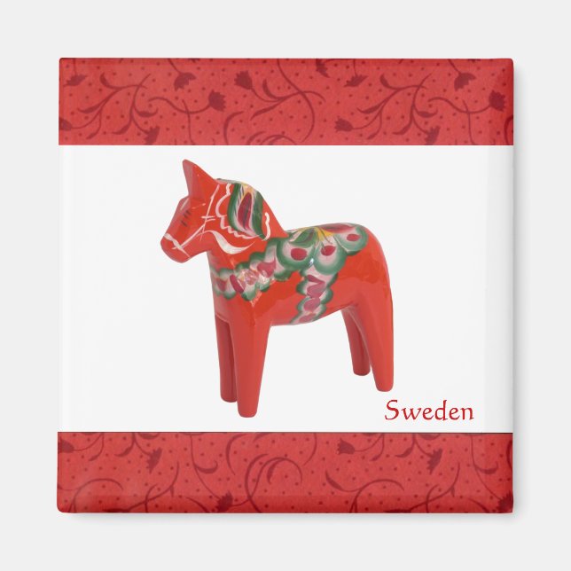 Aimant Cheval de Dala suédois Scandinave (Devant)