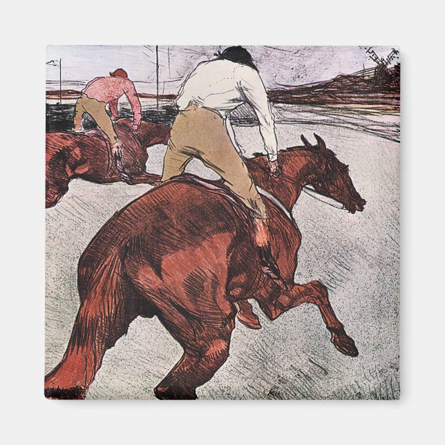 Aimant Cheval de Jockey et de Course, Lautrec (Devant)