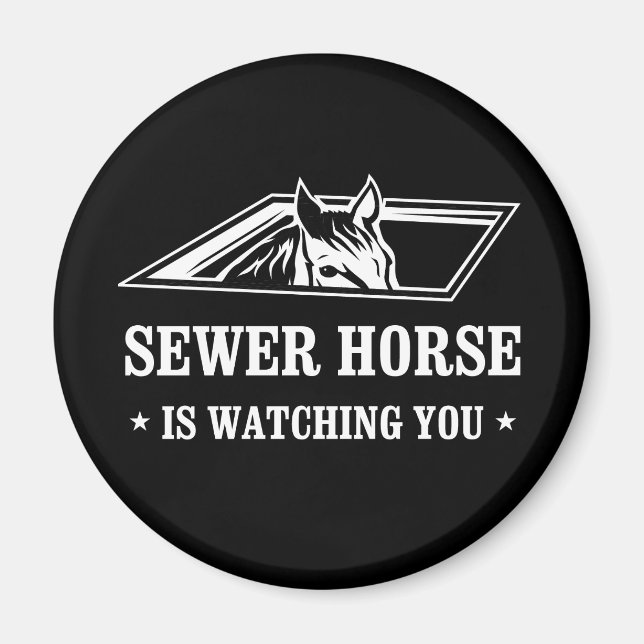 Aimant Cheval d'égout vous observe (Devant)