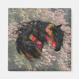 Aimant Cheval friésien Automne