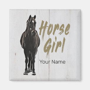 Aimant Cheval Girl Cadeau Pour L'Équitation Vintage Amate