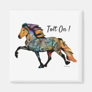 Aimant Cheval islandais Pop Art