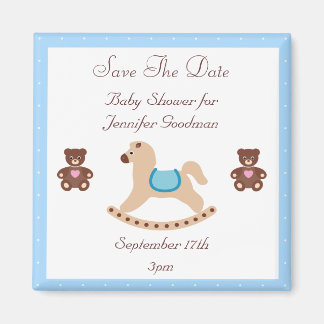 Aimant Cheval Rocheux & Teddies Enregistrer Le Baby showe