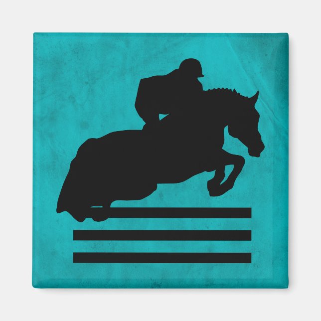 Aimant Cheval Show Chasseur Jumper Silhouette (Devant)