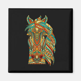 Aimant Cheval Tribal Design - Cheval Amoureux des animaux