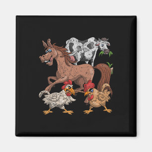 Aimant Cheval Vache Poulet Enfants Ferme Cadeau Drôle Fer